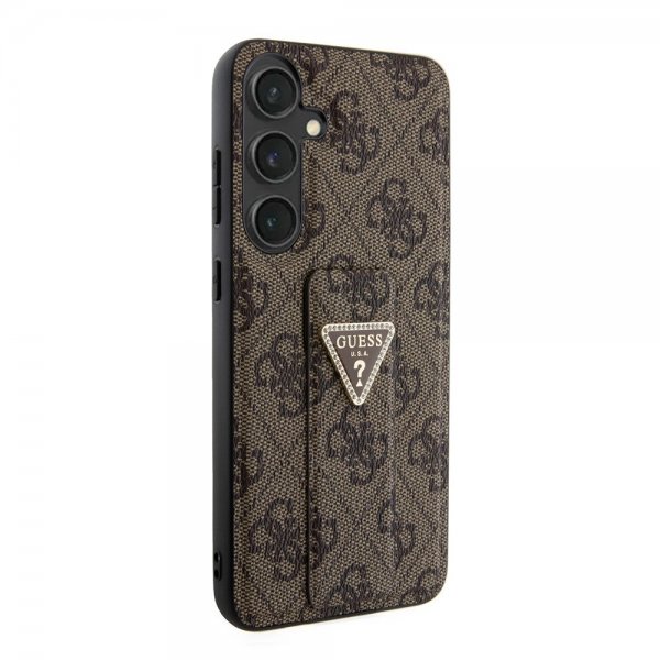 Guess Samsung Galaxy S24 Plus Suojakuori Grip Stand -toiminnolla, ruskea