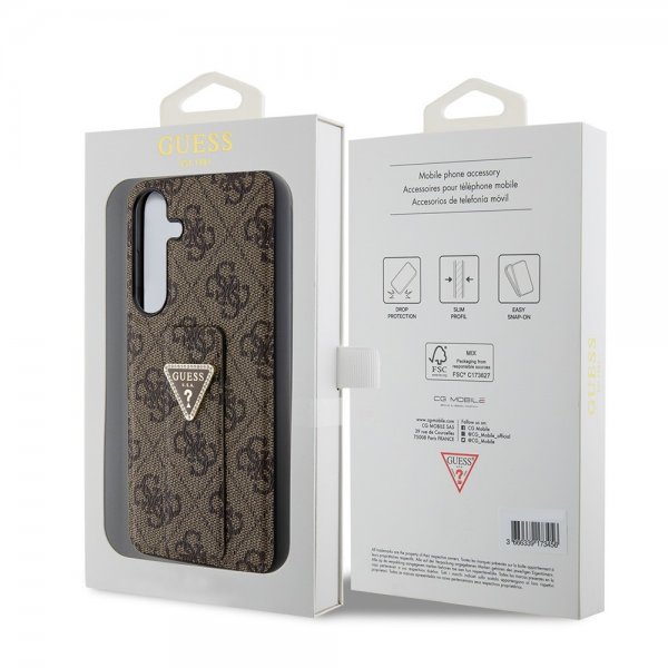 Guess Samsung Galaxy S24 Plus Suojakuori Grip Stand -toiminnolla, ruskea