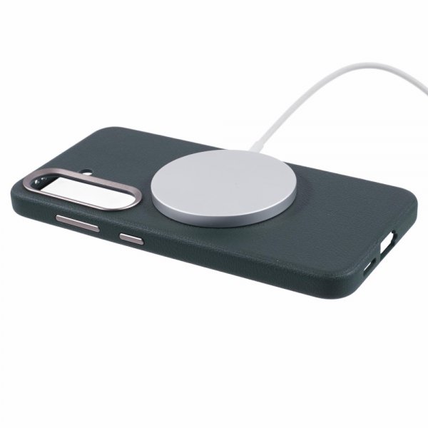 X-Level Samsung Galaxy S24 Plus Kuori Nahkakuviointi MagSafe Vihreä