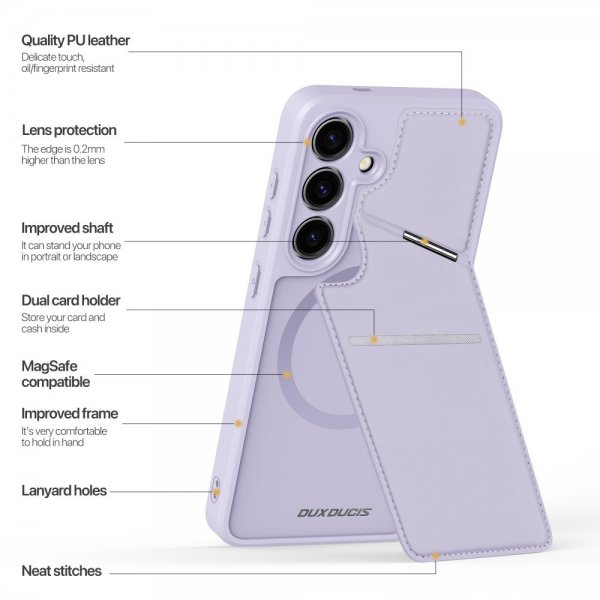 Dux Ducis Samsung Galaxy S24 Plus -kuori Rafi II Series MagSafe violetti