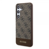 Guess Samsung Galaxy S24 Kuoret Bottom Stripe Metal Logo Ruskea