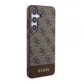 Guess Samsung Galaxy S24 Kuoret Bottom Stripe Metal Logo Ruskea