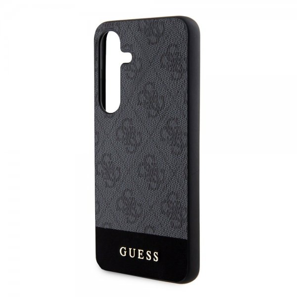 Guess Samsung Galaxy S24 Kuori Bottom Stripe Metal Logo Musta