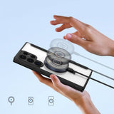 Dux Ducis Samsung Galaxy S24 Ultra -kotelo, Skin X Pro Series, jalusta, MagSafe, musta