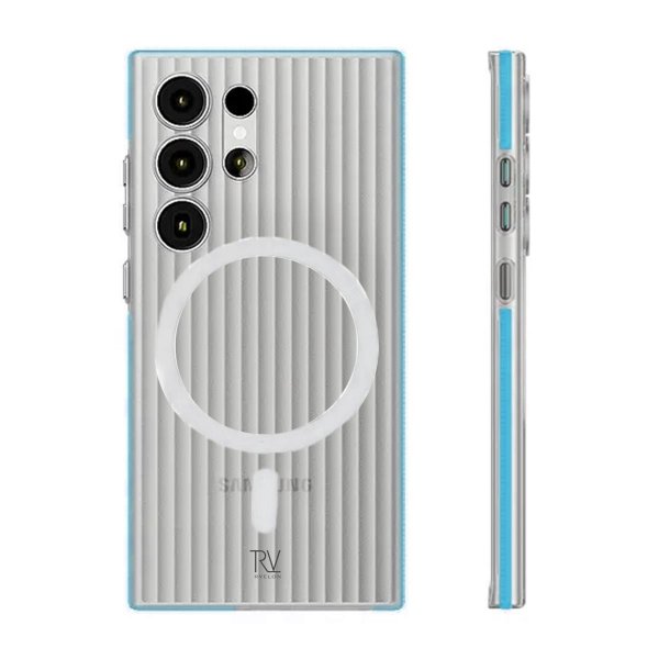 Rvelon Samsung Galaxy S24 Ultra Kuori Korrugoitu MagSafe Sininen
