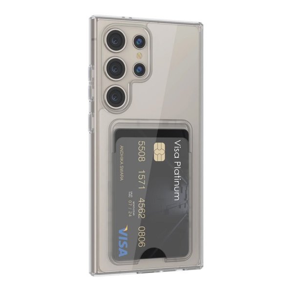 Rvelon Samsung Galaxy S24 Ultra Läpinäkyvä kuori korttipaikalla