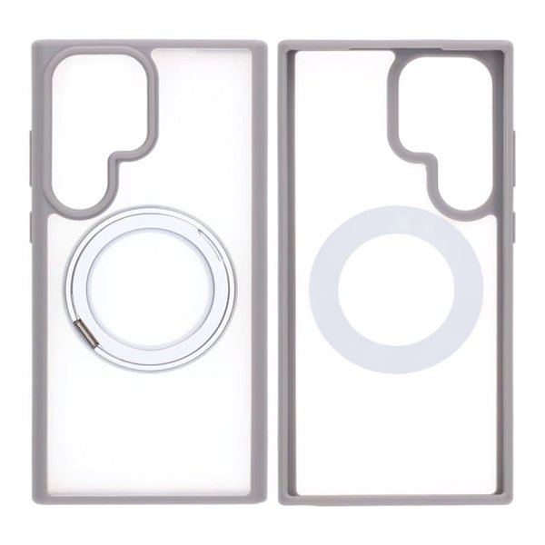 Samsung Galaxy S24 Ultra Kuori Pyörivällä MagSafe-jalustalla Harmaa