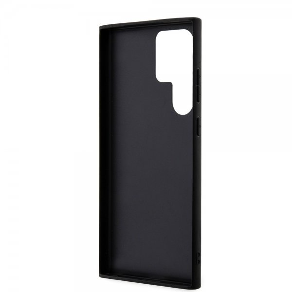 Guess Samsung Galaxy S24 Ultra Kuori Bottom Stripe Metal Logo Musta
