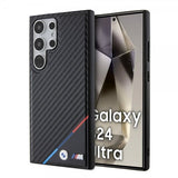 BMW Samsung Galaxy S24 Ultra Kuoret Carbon Tricolor Stripe MagSafe Musta