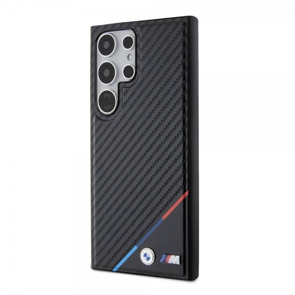 BMW Samsung Galaxy S24 Ultra Kuoret Carbon Tricolor Stripe MagSafe Musta
