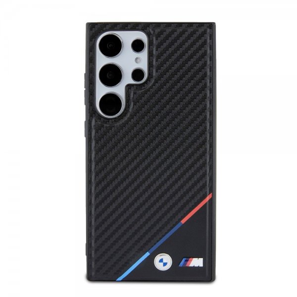 BMW Samsung Galaxy S24 Ultra Kuoret Carbon Tricolor Stripe MagSafe Musta