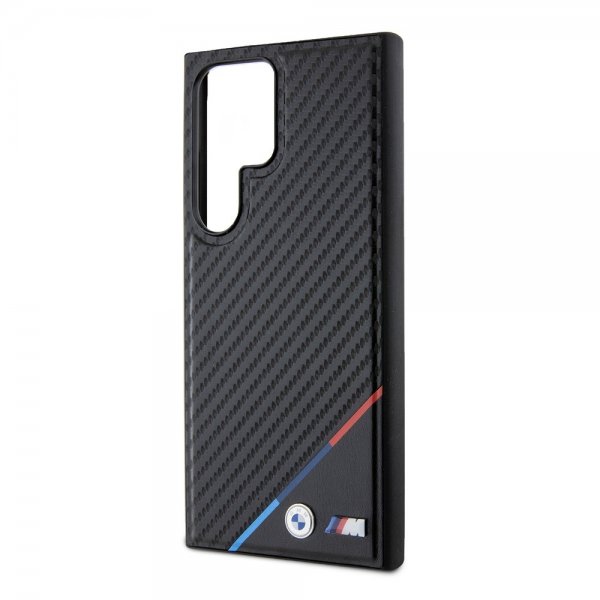 BMW Samsung Galaxy S24 Ultra Kuoret Carbon Tricolor Stripe MagSafe Musta
