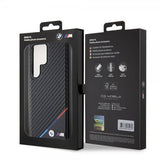 BMW Samsung Galaxy S24 Ultra Kuoret Carbon Tricolor Stripe MagSafe Musta