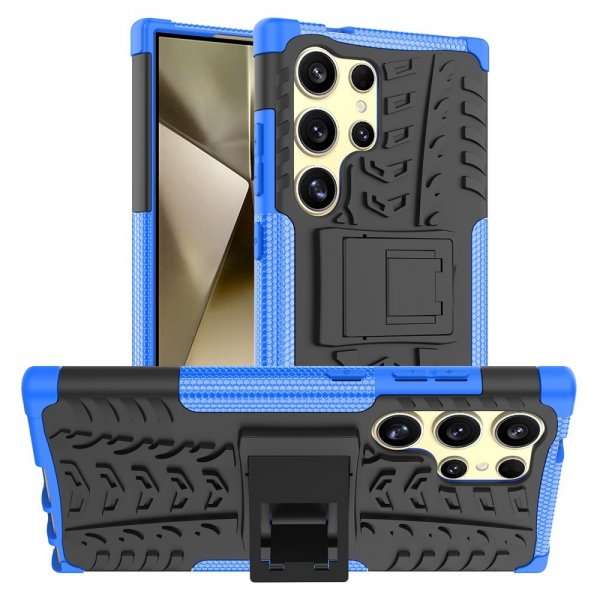Samsung Galaxy S24 Ultra Kuori Rengaskuvio Jalustatoiminto Sininen
