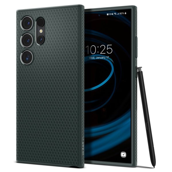 Spigen Samsung Galaxy S24 Ultra -kuori Liquid Air Abyss Green