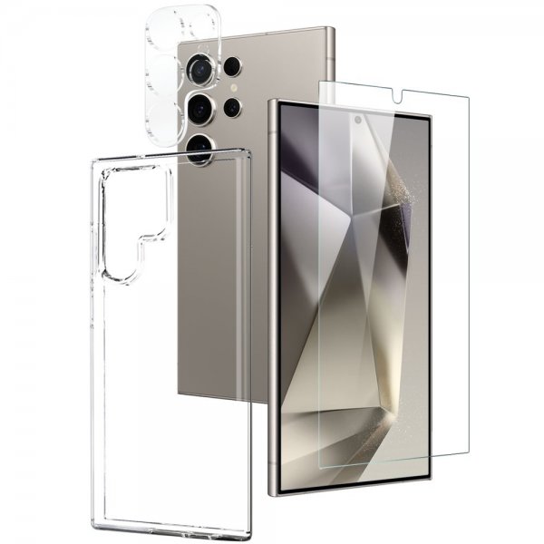 Northjo Samsung Galaxy S24 Ultra Kuori näytönsuojalla ja kamerasuojalla 3-in-1