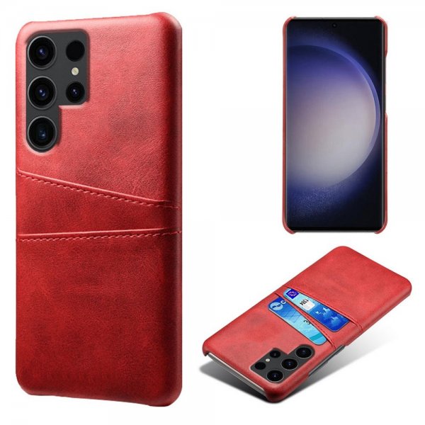 Samsung Galaxy S24 Ultra Kuoret, joissa kaksi korttipaikkaa, punainen