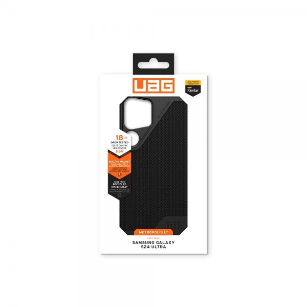 Urban Armor Gear (UAG) Samsung Galaxy S24 Ultra Kuori Metropolis LT MagSafe Kevlar Musta