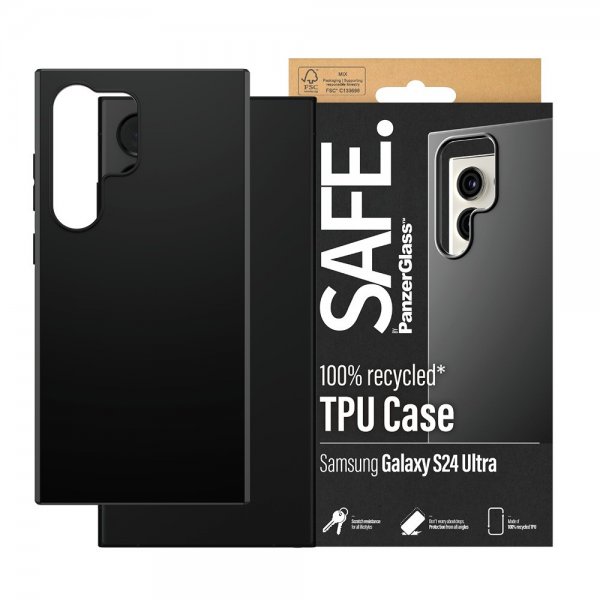 SAFE by PanzerGlass Samsung Galaxy S24 Ultra kuori pehmeä TPU Case musta