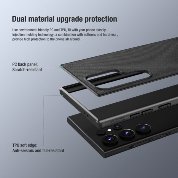 Nillkin Samsung Galaxy S24 Ultra Kuori Super Frosted Shield Pro Sininen
