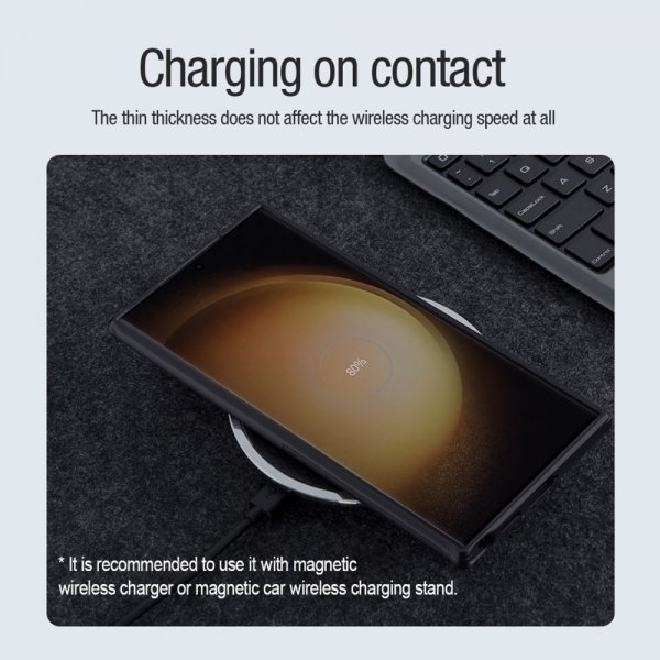 Nillkin Samsung Galaxy S24 Ultra Kuori Super Frosted Shield Pro MagSafe Musta