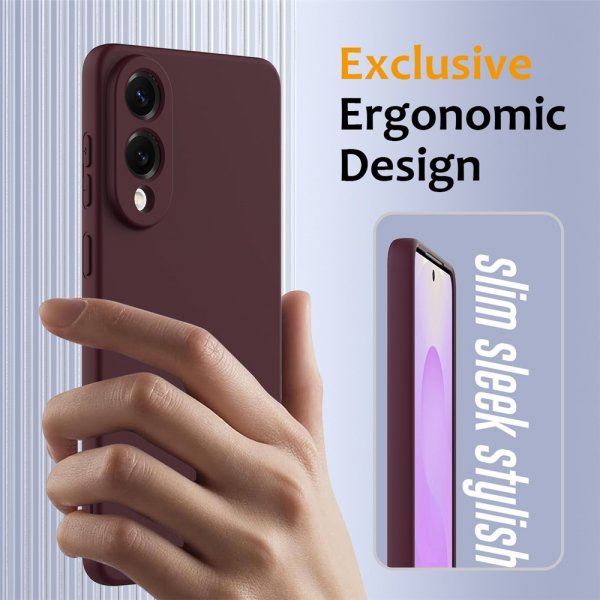 Samsung Galaxy S25 Edge -suojakuori Strap-silikoni MagSafe Viininpunainen