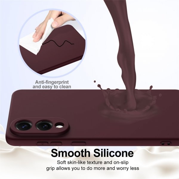 Samsung Galaxy S25 Edge -suojakuori Strap-silikoni MagSafe Viininpunainen