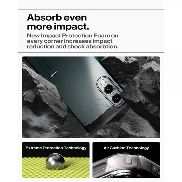 Spigen Samsung Galaxy S25 Edge -suojakuori Tough Armor MagFit Abyss Green