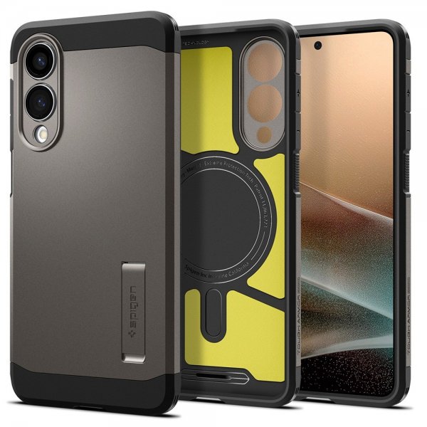 Spigen Samsung Galaxy S25 Edge -suojakuori Tough Armor MagFit Gunmetal