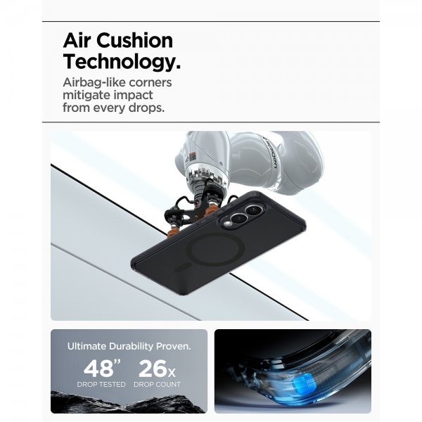 Spigen Samsung Galaxy S25 Edge -kuori Ultra Hybrid MagFit Frost Black
