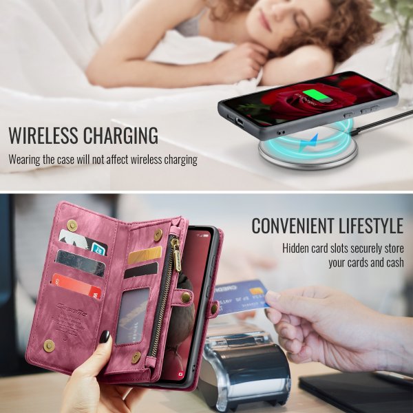 CaseMe Samsung Galaxy S25 FE Kotelo 008 Series Irrotettava Kuori Punainen