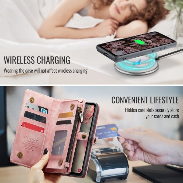 CaseMe Samsung Galaxy S25 FE -kotelo, 008-sarja, irrotettava kuori, pinkki
