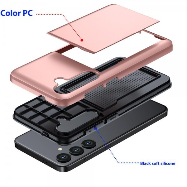 Samsung Galaxy S25 FE Suojakuori Card Slide Tummansininen