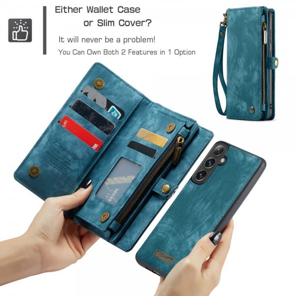 CaseMe Samsung Galaxy S25 -suojakotelo 008 Series, irrotettava kuori, sininen