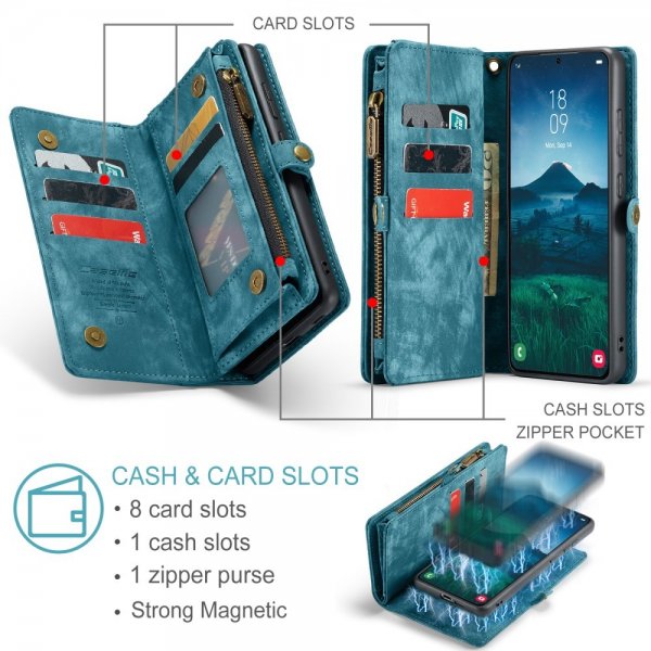 CaseMe Samsung Galaxy S25 -suojakotelo 008 Series, irrotettava kuori, sininen