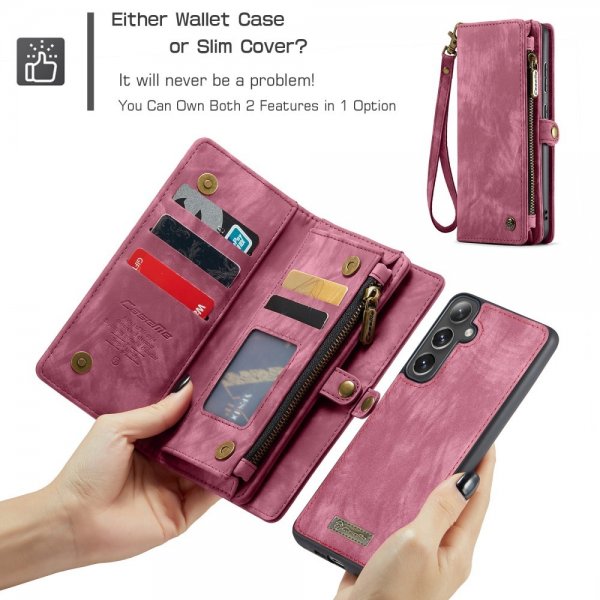 CaseMe Samsung Galaxy S25 -suojakotelo 008 Series, irrotettava kuori, punainen