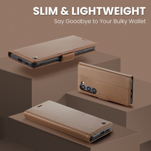 CaseMe Samsung Galaxy S24/S25 -kotelo 023 Series, ruskea