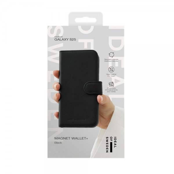 Ideal of Sweden Samsung Galaxy S25 Kotelot Magnet Wallet+ Musta