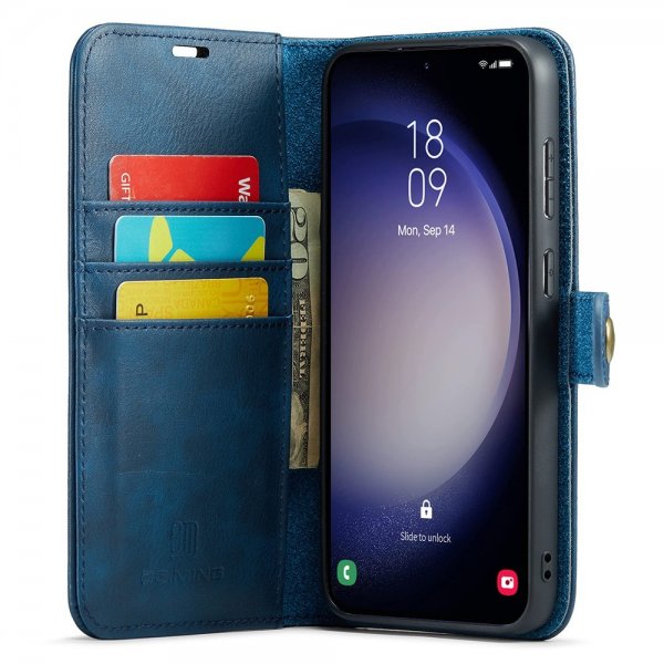 Dg.Ming Samsung Galaxy S25 -lompakkokotelo irrotettavalla kuorella sininen