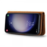Dg.Ming Samsung Galaxy S25 -lompakkokotelo irrotettavalla kuorella, ruskea