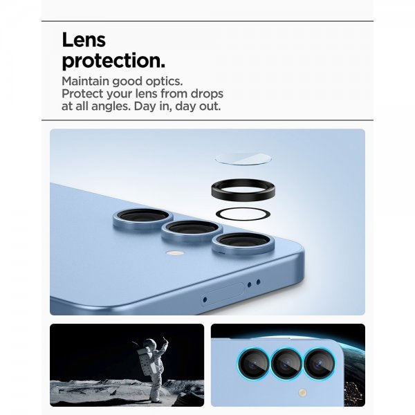 Spigen Samsung Galaxy S25 -kameran suojalasi GLAS.tR EZ Fit Optik Pro 2-pakkaus