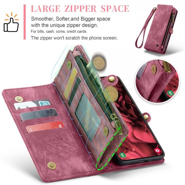 CaseMe Samsung Galaxy S25 Plus -suojakotelo 008 Series, irrotettava kuori, punainen