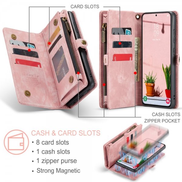 CaseMe Samsung Galaxy S25 Plus -suojakotelo, 008 Series, irrotettava kuori, pinkki