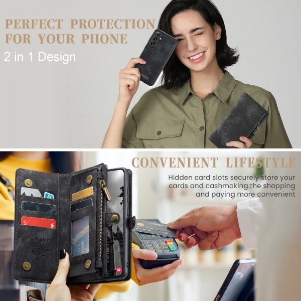 CaseMe Samsung Galaxy S25 Plus Fodral 008 Series Irrotettava Kuori Musta