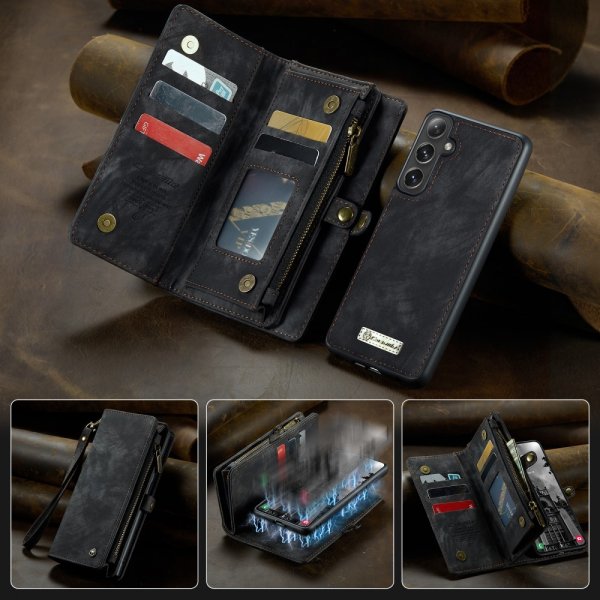 CaseMe Samsung Galaxy S25 Plus Fodral 008 Series Irrotettava Kuori Musta