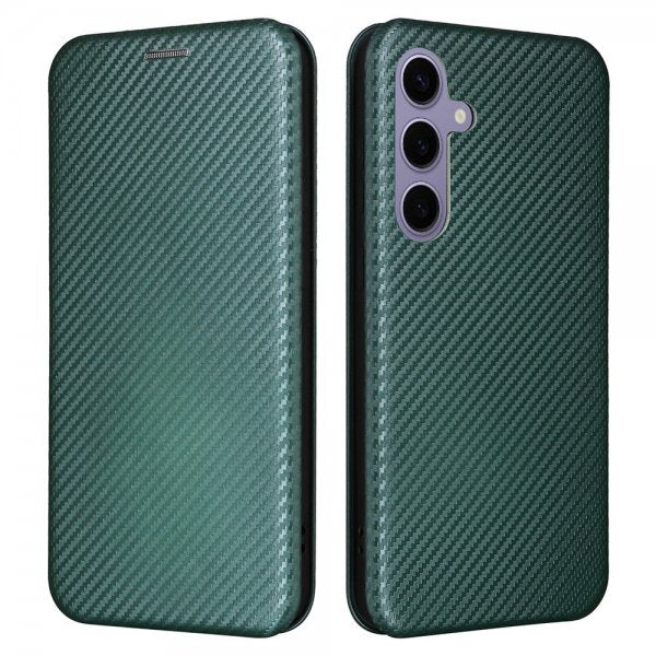 Samsung Galaxy S25 Plus -suojakuori, hiilikuitukuvioitu, vihreä