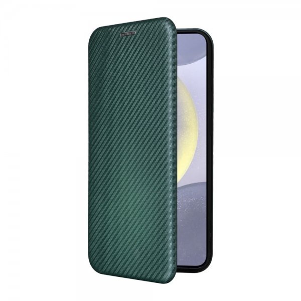 Samsung Galaxy S25 Plus -suojakuori, hiilikuitukuvioitu, vihreä