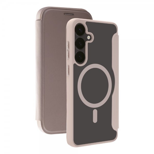 Vivanco Samsung Galaxy S25 Plus Mag Wallet -suojakotelo, greige