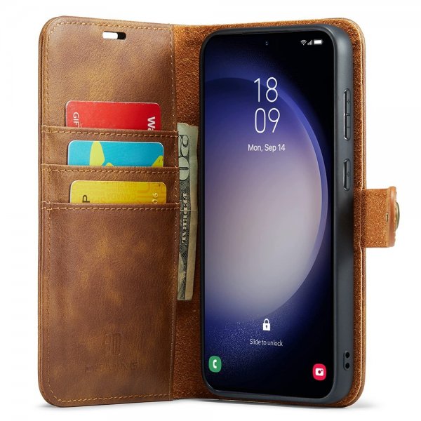 Dg.Ming Samsung Galaxy S25 Plus -kotelo irrotettavalla kuorella, ruskea