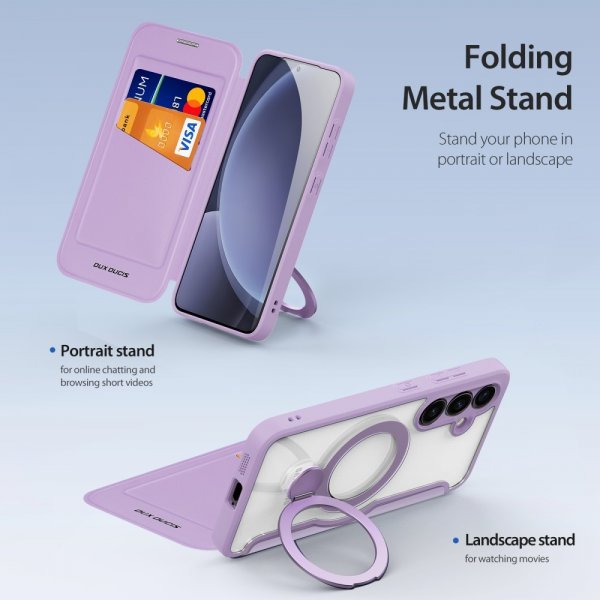 Dux Ducis Samsung Galaxy S25 Plus Kotelo Skin X Pro Series Kickstand MagSafe Violetti